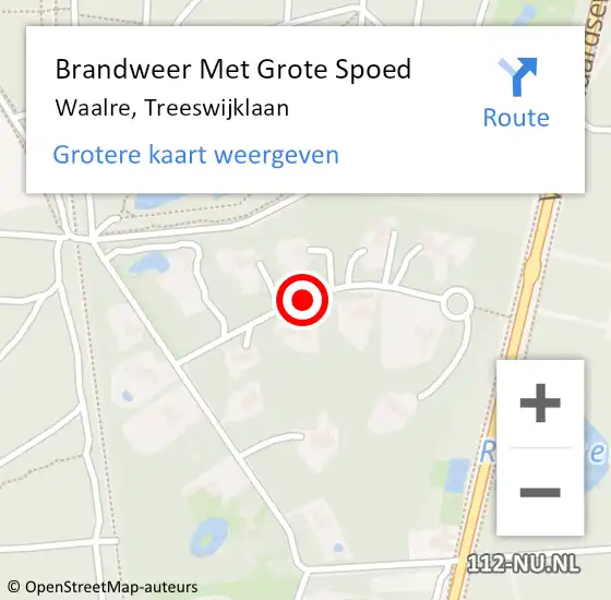 Locatie op kaart van de 112 melding: Brandweer Met Grote Spoed Naar Waalre, Treeswijklaan op 30 december 2020 10:21