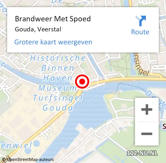 Locatie op kaart van de 112 melding: Brandweer Met Spoed Naar Gouda, Veerstal op 30 december 2020 11:14