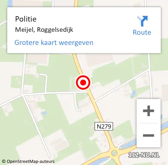 Locatie op kaart van de 112 melding: Politie Meijel, Roggelsedijk op 30 december 2020 11:34