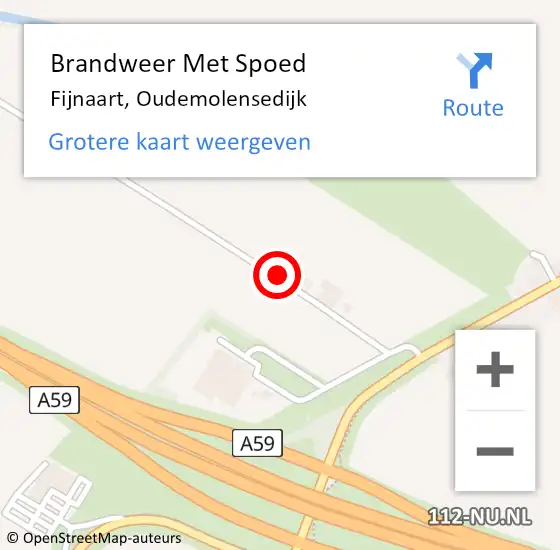 Locatie op kaart van de 112 melding: Brandweer Met Spoed Naar Fijnaart, Oudemolensedijk op 30 december 2020 12:10