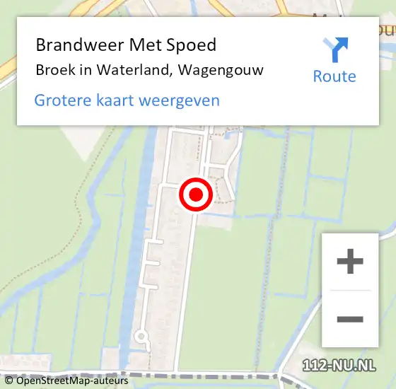 Locatie op kaart van de 112 melding: Brandweer Met Spoed Naar Broek in Waterland, Wagengouw op 30 december 2020 12:22