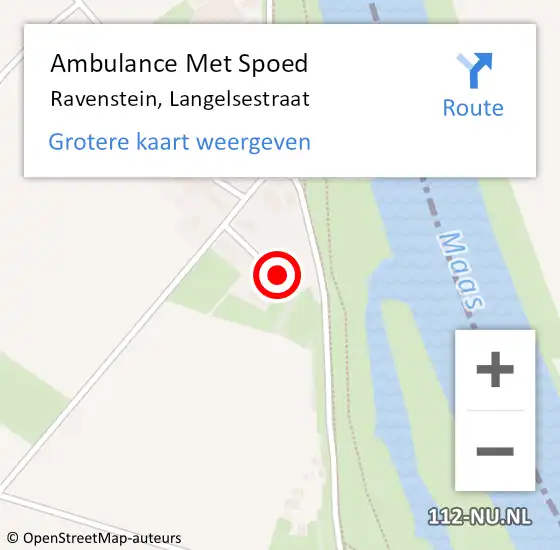 Locatie op kaart van de 112 melding: Ambulance Met Spoed Naar Ravenstein, Langelsestraat op 29 mei 2014 01:42