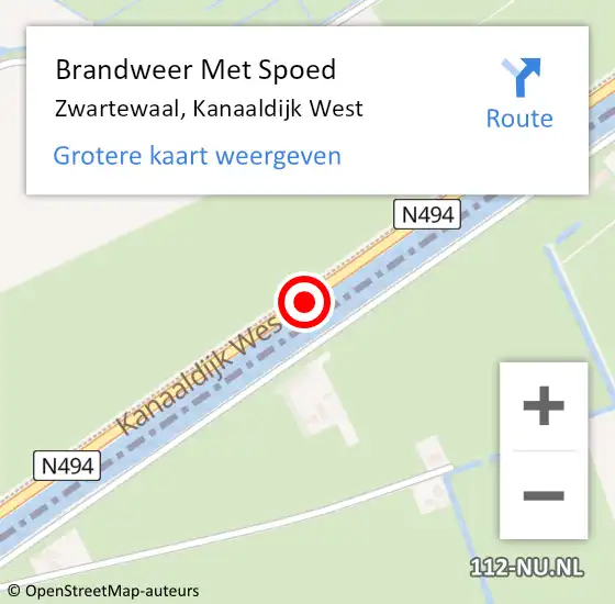 Locatie op kaart van de 112 melding: Brandweer Met Spoed Naar Zwartewaal, Kanaaldijk West op 30 december 2020 14:06