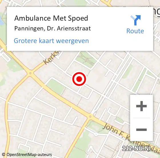 Locatie op kaart van de 112 melding: Ambulance Met Spoed Naar Panningen, Dr. Ariensstraat op 29 mei 2014 02:24