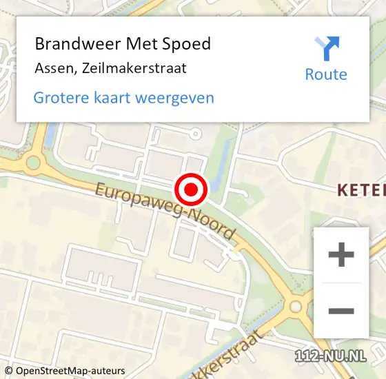 Locatie op kaart van de 112 melding: Brandweer Met Spoed Naar Assen, Zeilmakerstraat op 30 december 2020 15:53