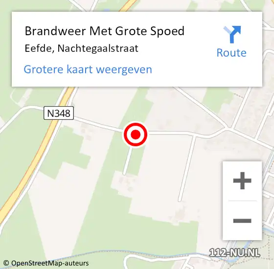 Locatie op kaart van de 112 melding: Brandweer Met Grote Spoed Naar Eefde, Nachtegaalstraat op 30 december 2020 16:09