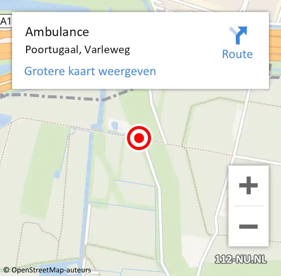 Locatie op kaart van de 112 melding: Ambulance Poortugaal, Varleweg op 30 december 2020 16:14