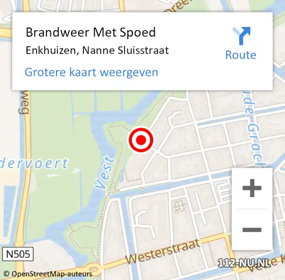 Locatie op kaart van de 112 melding: Brandweer Met Spoed Naar Enkhuizen, Nanne Sluisstraat op 30 december 2020 16:53