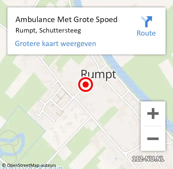 Locatie op kaart van de 112 melding: Ambulance Met Grote Spoed Naar Rumpt, Schuttersteeg op 30 december 2020 16:57
