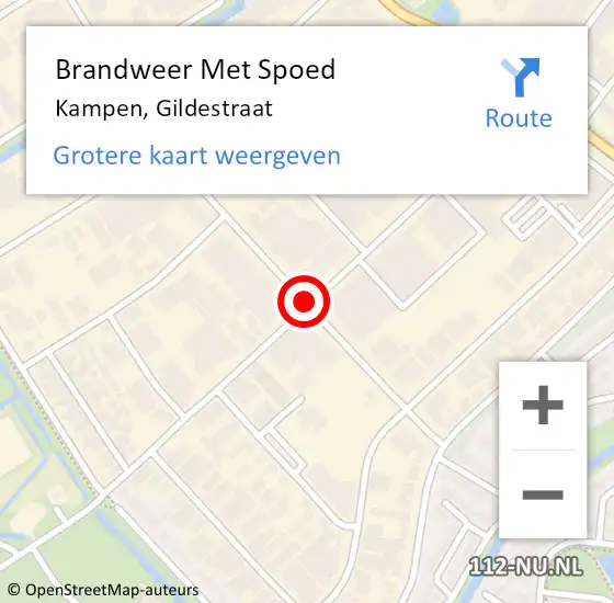 Locatie op kaart van de 112 melding: Brandweer Met Spoed Naar Kampen, Gildestraat op 30 december 2020 18:08