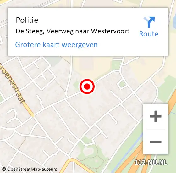 Locatie op kaart van de 112 melding: Politie Rheden, Veerweg op 30 december 2020 19:48