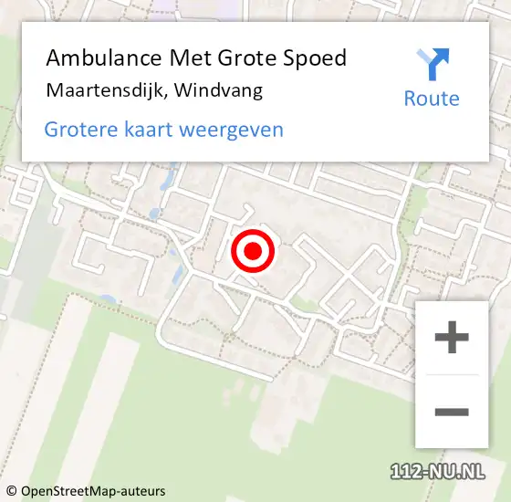 Locatie op kaart van de 112 melding: Ambulance Met Grote Spoed Naar Maartensdijk, Windvang op 29 mei 2014 03:38