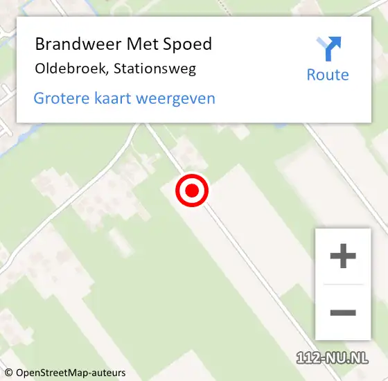 Locatie op kaart van de 112 melding: Brandweer Met Spoed Naar Oldebroek, Stationsweg op 30 december 2020 20:15