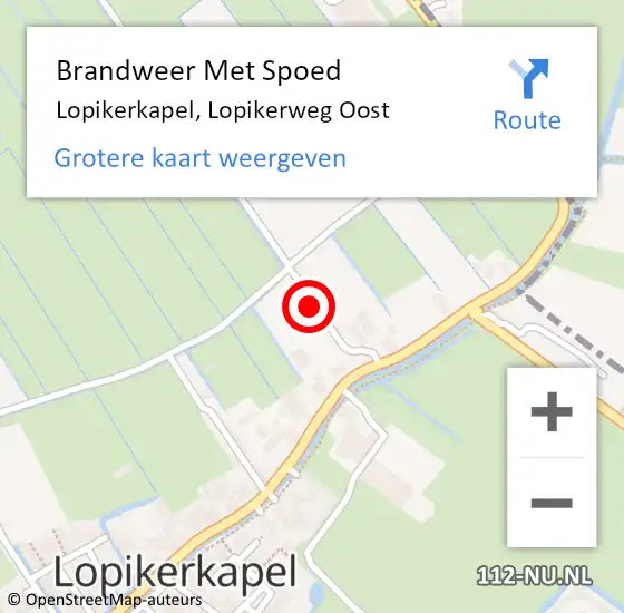 Locatie op kaart van de 112 melding: Brandweer Met Spoed Naar Lopikerkapel, Lopikerweg Oost op 30 december 2020 20:36