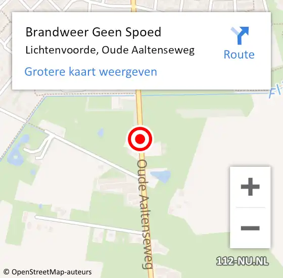 Locatie op kaart van de 112 melding: Brandweer Geen Spoed Naar Lichtenvoorde, Oude Aaltenseweg op 30 december 2020 21:00