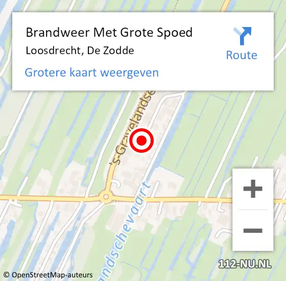 Locatie op kaart van de 112 melding: Brandweer Met Grote Spoed Naar Loosdrecht, De Zodde op 30 december 2020 21:40