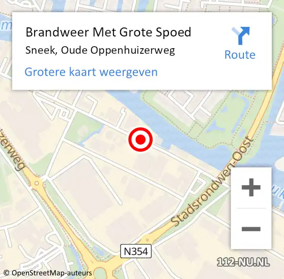 Locatie op kaart van de 112 melding: Brandweer Met Grote Spoed Naar Sneek, Oude Oppenhuizerweg op 30 december 2020 22:57