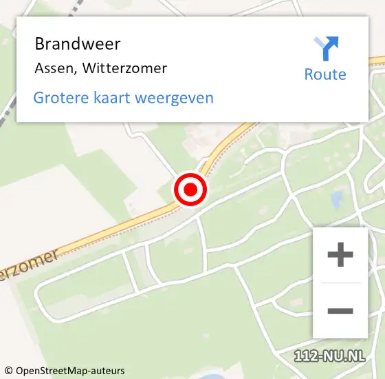 Locatie op kaart van de 112 melding: Brandweer Assen, Witterzomer op 30 december 2020 23:33