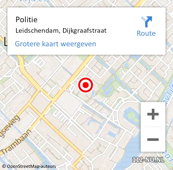 Locatie op kaart van de 112 melding: Politie Leidschendam, Dijkgraafstraat op 29 mei 2014 04:47