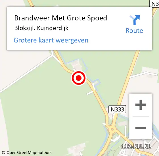 Locatie op kaart van de 112 melding: Brandweer Met Grote Spoed Naar Blokzijl, Kuinderdijk op 31 december 2020 00:36