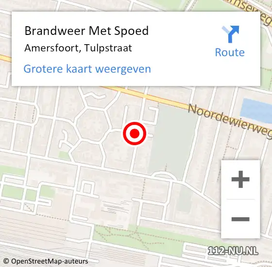 Locatie op kaart van de 112 melding: Brandweer Met Spoed Naar Amersfoort, Tulpstraat op 31 december 2020 00:49