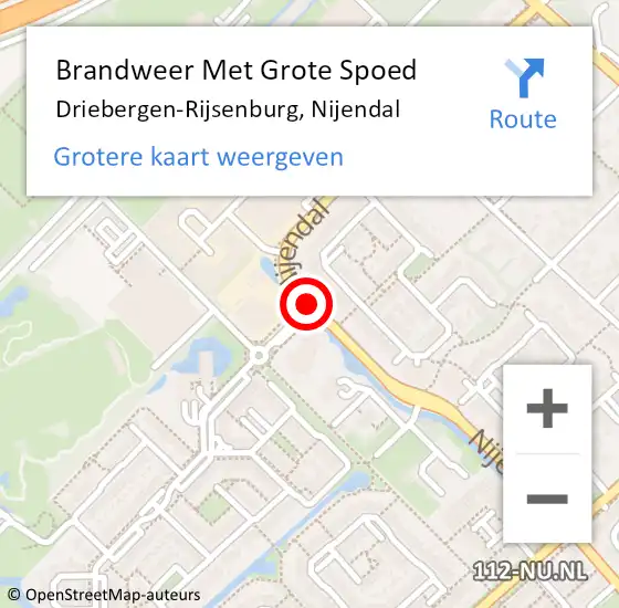 Locatie op kaart van de 112 melding: Brandweer Met Grote Spoed Naar Driebergen-Rijsenburg, Nijendal op 31 december 2020 01:44