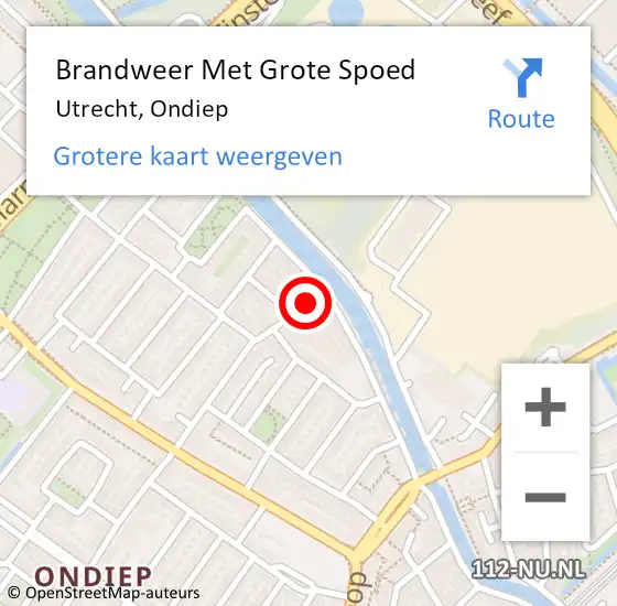 Locatie op kaart van de 112 melding: Brandweer Met Grote Spoed Naar Utrecht, Ondiep op 31 december 2020 03:33