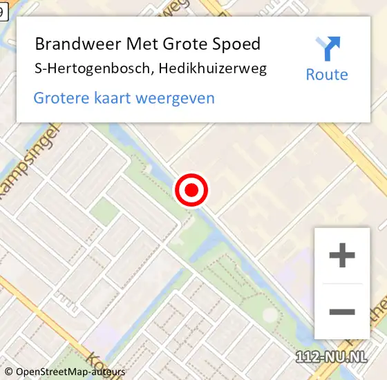 Locatie op kaart van de 112 melding: Brandweer Met Grote Spoed Naar S-Hertogenbosch, Hedikhuizerweg op 31 december 2020 03:35