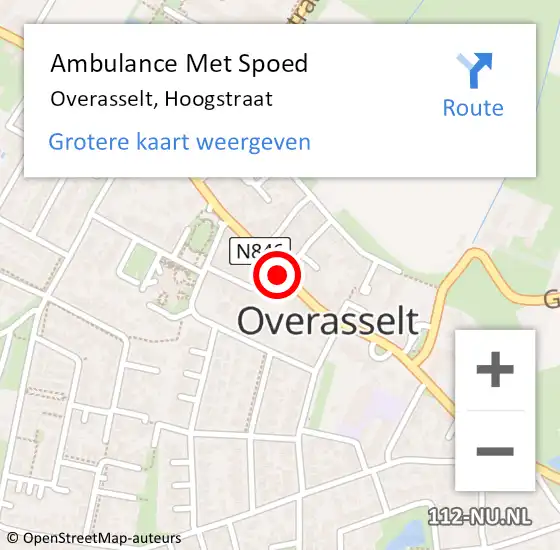 Locatie op kaart van de 112 melding: Ambulance Met Spoed Naar Overasselt, Hoogstraat op 31 december 2020 05:00