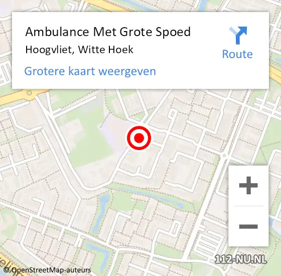 Locatie op kaart van de 112 melding: Ambulance Met Grote Spoed Naar Hoogvliet, Witte Hoek op 31 december 2020 05:07