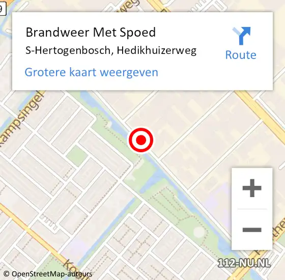 Locatie op kaart van de 112 melding: Brandweer Met Spoed Naar S-Hertogenbosch, Hedikhuizerweg op 31 december 2020 05:26