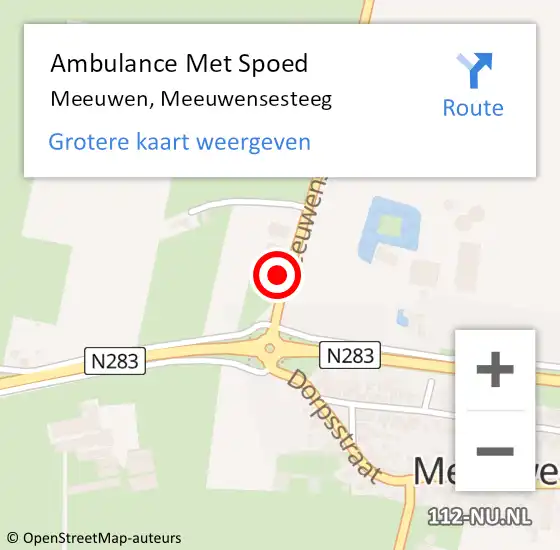 Locatie op kaart van de 112 melding: Ambulance Met Spoed Naar Meeuwen, Meeuwensesteeg op 29 mei 2014 06:31