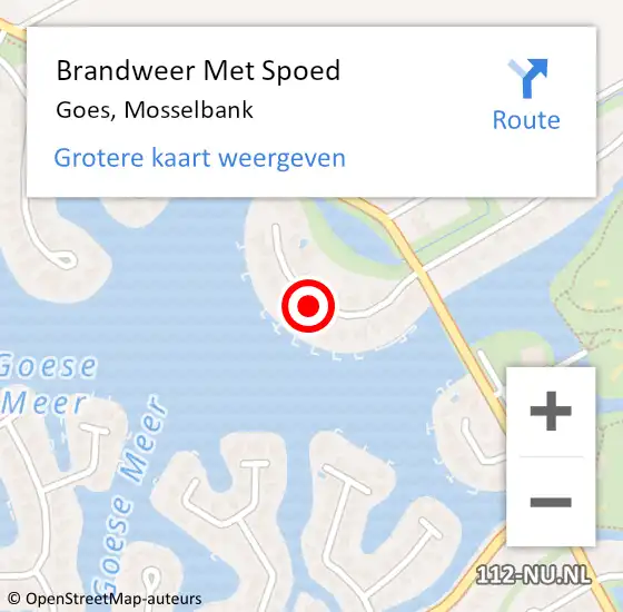 Locatie op kaart van de 112 melding: Brandweer Met Spoed Naar Goes, Mosselbank op 31 december 2020 11:37