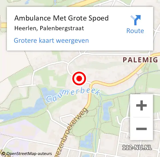 Locatie op kaart van de 112 melding: Ambulance Met Grote Spoed Naar Heerlen, Palenbergstraat op 8 september 2013 11:03