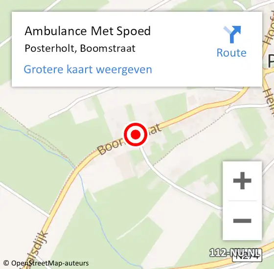 Locatie op kaart van de 112 melding: Ambulance Met Spoed Naar Posterholt, Boomstraat op 31 december 2020 12:25