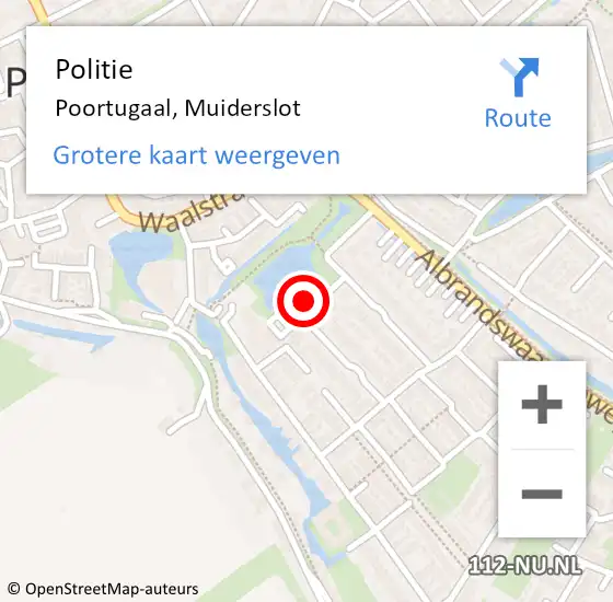 Locatie op kaart van de 112 melding: Politie Poortugaal, Muiderslot op 31 december 2020 12:27