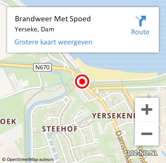 Locatie op kaart van de 112 melding: Brandweer Met Spoed Naar Yerseke, Dam op 31 december 2020 13:49