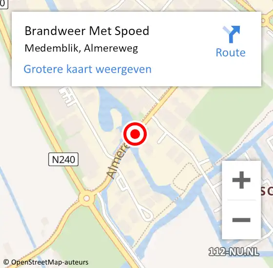 Locatie op kaart van de 112 melding: Brandweer Met Spoed Naar Medemblik, Almereweg op 31 december 2020 15:02