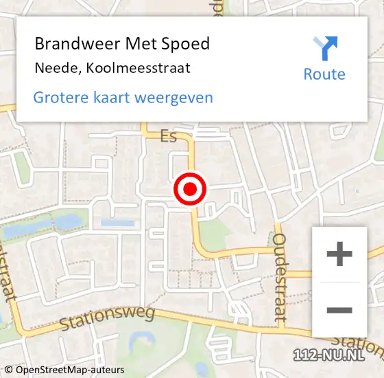 Locatie op kaart van de 112 melding: Brandweer Met Spoed Naar Neede, Koolmeesstraat op 31 december 2020 15:11