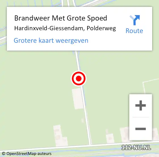 Locatie op kaart van de 112 melding: Brandweer Met Grote Spoed Naar Hardinxveld-Giessendam, Polderweg op 31 december 2020 15:23