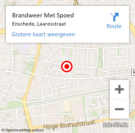 Locatie op kaart van de 112 melding: Brandweer Met Spoed Naar Enschede, Laaresstraat op 31 december 2020 15:27