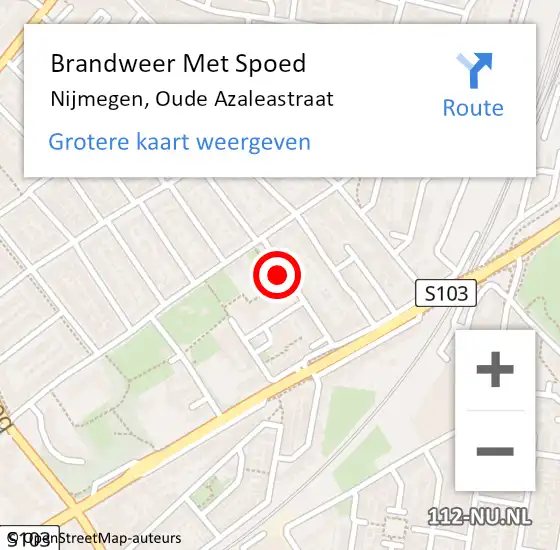 Locatie op kaart van de 112 melding: Brandweer Met Spoed Naar Nijmegen, Oude Azaleastraat op 31 december 2020 15:39