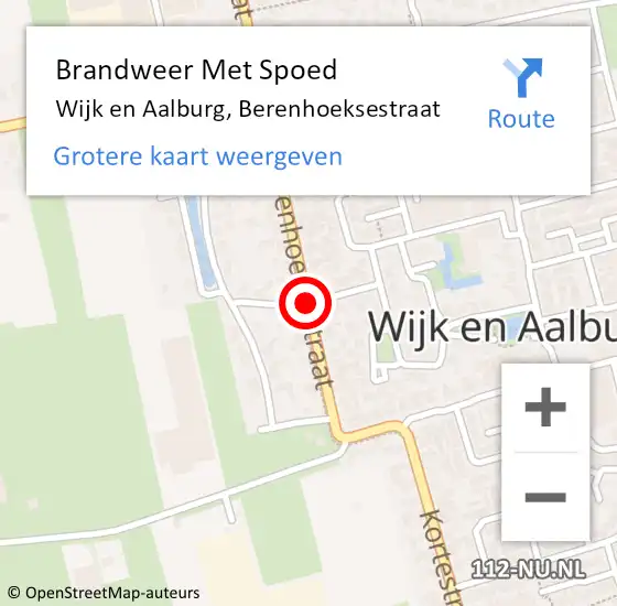 Locatie op kaart van de 112 melding: Brandweer Met Spoed Naar Wijk en Aalburg, Berenhoeksestraat op 31 december 2020 16:03