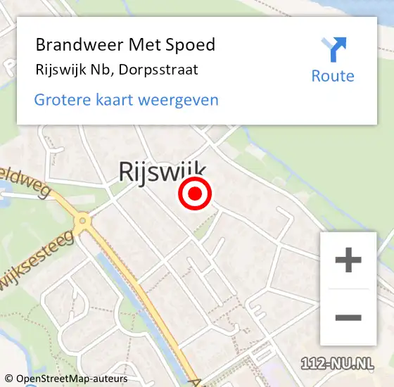 Locatie op kaart van de 112 melding: Brandweer Met Spoed Naar Rijswijk Nb, Dorpsstraat op 31 december 2020 16:14