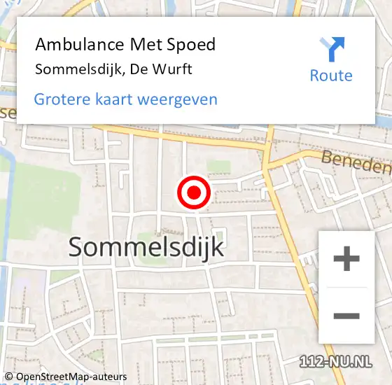 Locatie op kaart van de 112 melding: Ambulance Met Spoed Naar Sommelsdijk, De Wurft op 31 december 2020 16:46