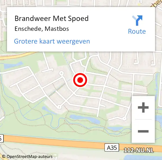 Locatie op kaart van de 112 melding: Brandweer Met Spoed Naar Enschede, Mastbos op 31 december 2020 16:57