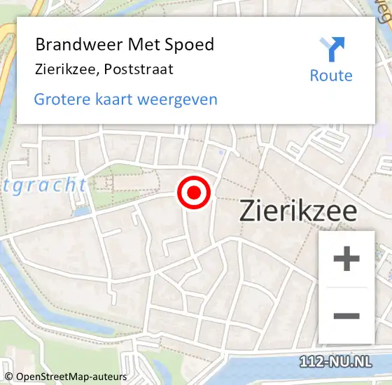 Locatie op kaart van de 112 melding: Brandweer Met Spoed Naar Zierikzee, Poststraat op 31 december 2020 17:04