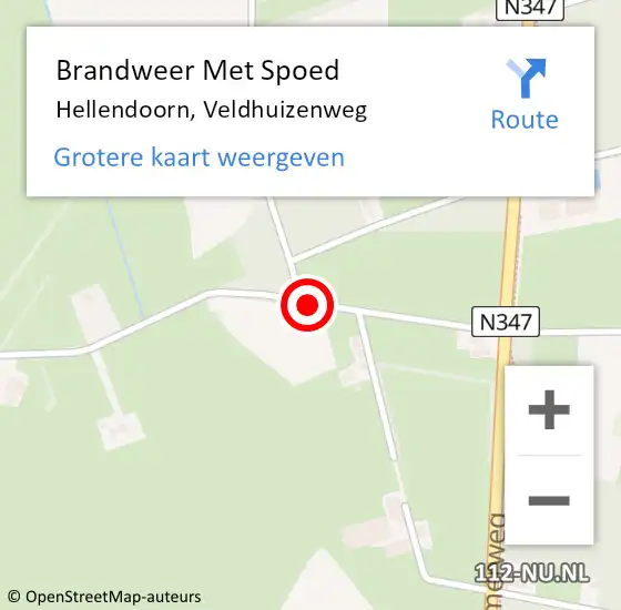 Locatie op kaart van de 112 melding: Brandweer Met Spoed Naar Hellendoorn, Veldhuizenweg op 31 december 2020 17:07