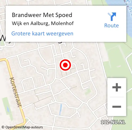 Locatie op kaart van de 112 melding: Brandweer Met Spoed Naar Wijk en Aalburg, Molenhof op 31 december 2020 17:49