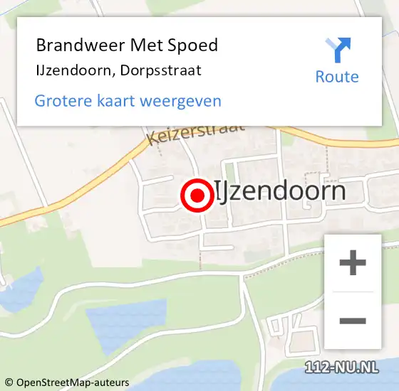 Locatie op kaart van de 112 melding: Brandweer Met Spoed Naar IJzendoorn, Dorpsstraat op 31 december 2020 17:59